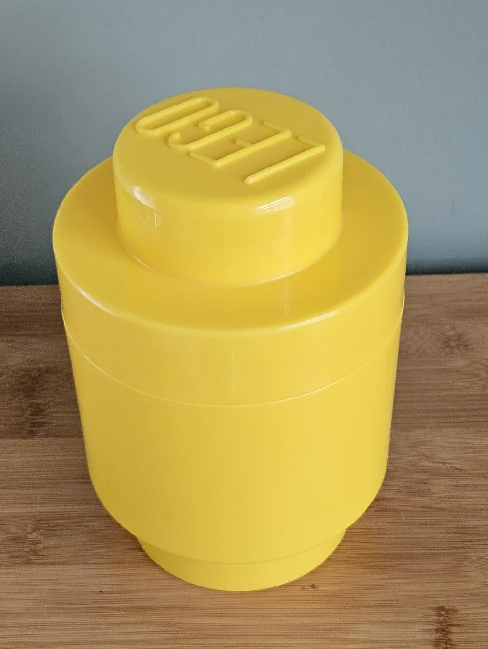 LEGO Yellow Stackable Storage Brick Canister Made In Poland